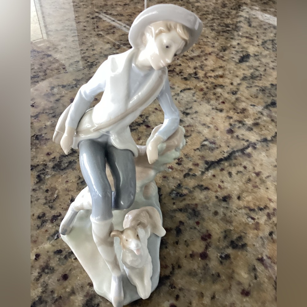 Lladro - Shepherd Boy with Dog Figurine #4659 - gloss finish